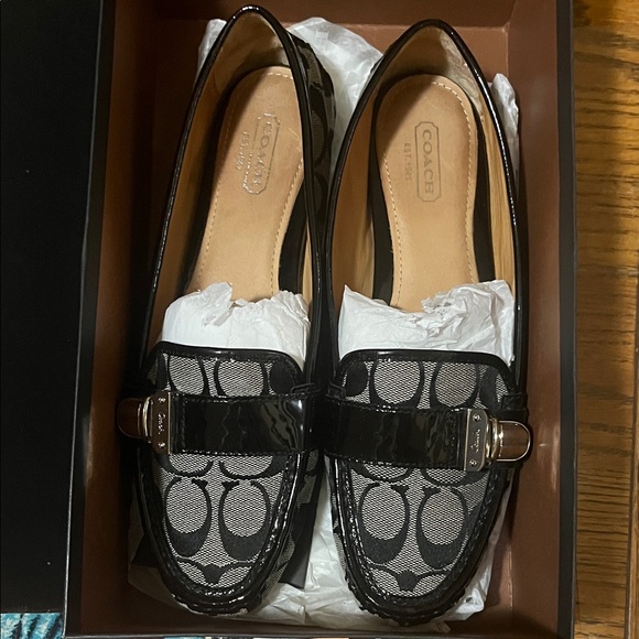 Coach Shoes - Coach Black and White Signature Loafers